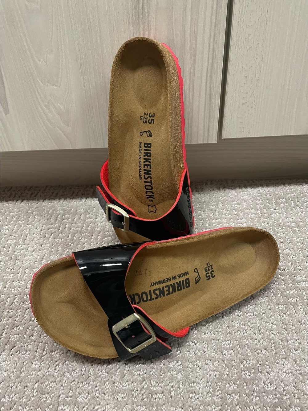 Birkenstock Madrid BS Two Tone Black Red Sandals EU 35 US 5 NEW